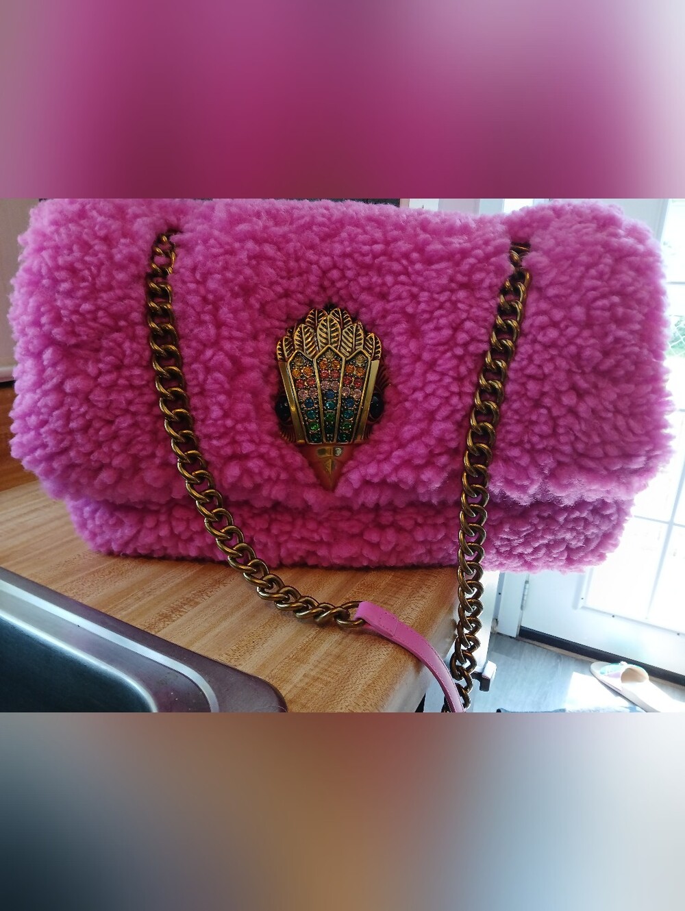 Kurt Geiger NWT Pink Sherpa MACRO (HUGE) Kensington & Dustbag